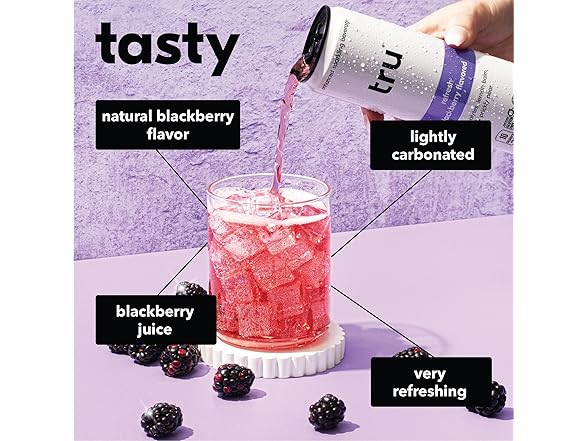 12PK Tru Refresh Seltzer, Sparkling Water Blackberry
