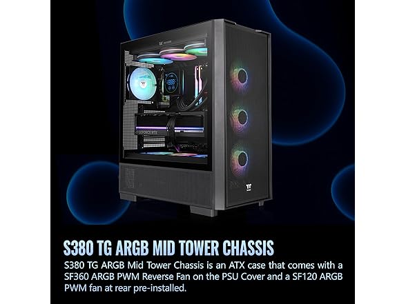 Thermaltake S380 TG ARGB Mid Tower Chassis