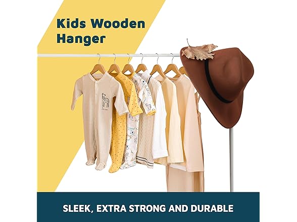 Natural Color Wooden Kids Hangers 20 Pack