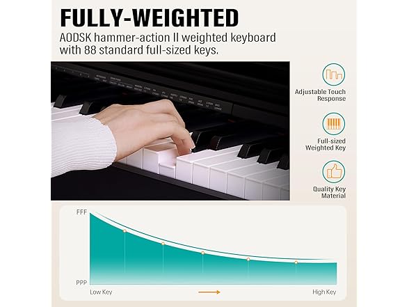 AODSK 88-Key Weighted Hammer Action Digital Piano