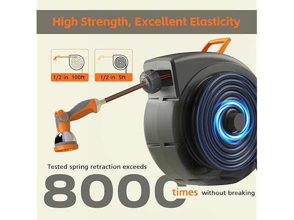 Entgard Retractable Garden Hose Reel 100FT