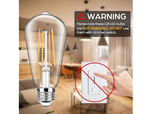 4-Pack Vintage LED Edison Bulbs 100W Equivalent