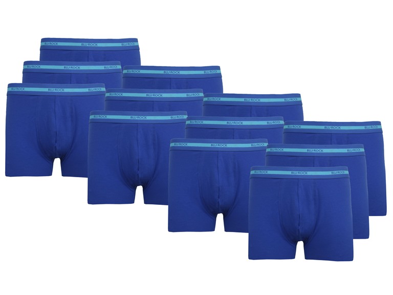 BLU ROCK WC-----J/MBB-565 / NV-NV-NV-NV / S Small Mens Cotton Flex Stretch Boxer Briefs Navy x12