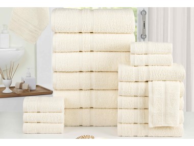 $64.99, Was $199, 67% Off! Bibb 18 Piece Egyptian Cotton Towel Set dealfomo
