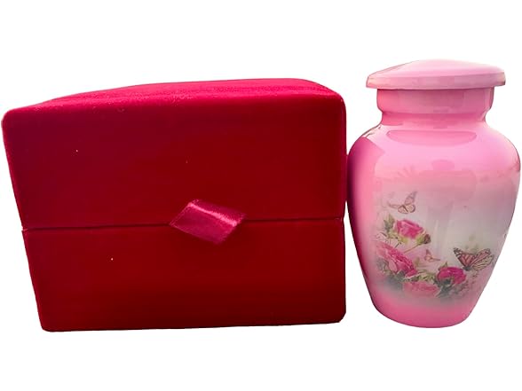 Human Pink Fresh Flowers Cremation Urn