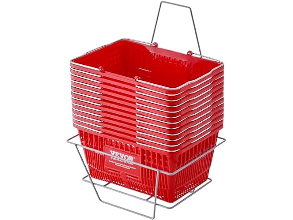 VEVOR Shopping Basket, Set of 12, 21L