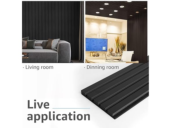 Art3d 4-Piece Wood Slat Acoustic Panels 
