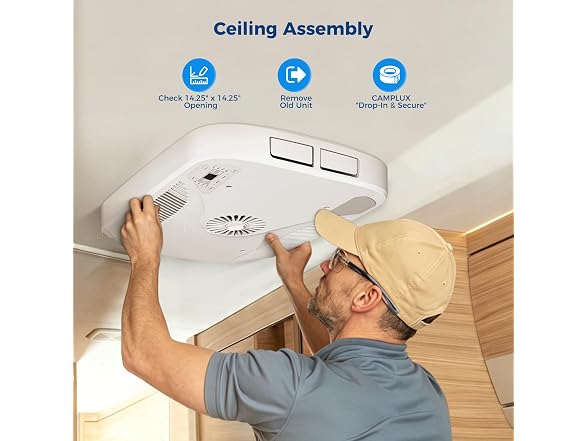 CAMPLUX 15K BTU RV Air Conditioner with Heat Pump