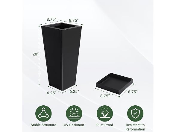 Toriexon Metal Outdoor Planters Set of 2