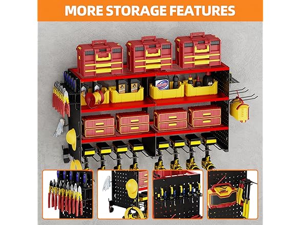 Dollate 4 Layer Power Tool Organizer Wall Mount