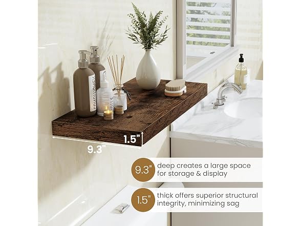 Floating Shelves 24 Inch Long, 9.3 Inch