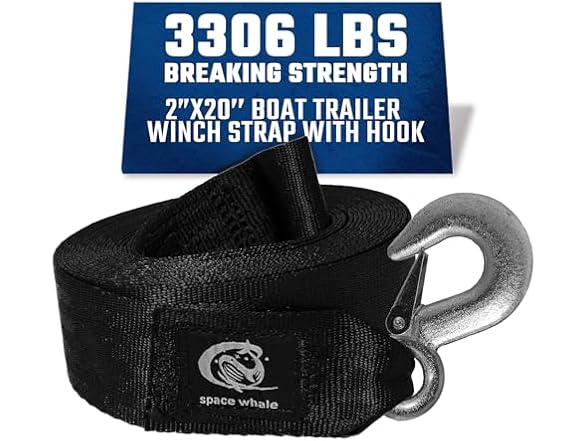 Space Whale Winch Strap for Boat Trailer - 2”x20”