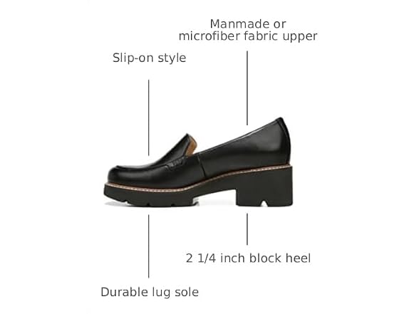 Naturalizer Womens Cabaret Slip On Lightweight Lug Heeled Loafer 7W
