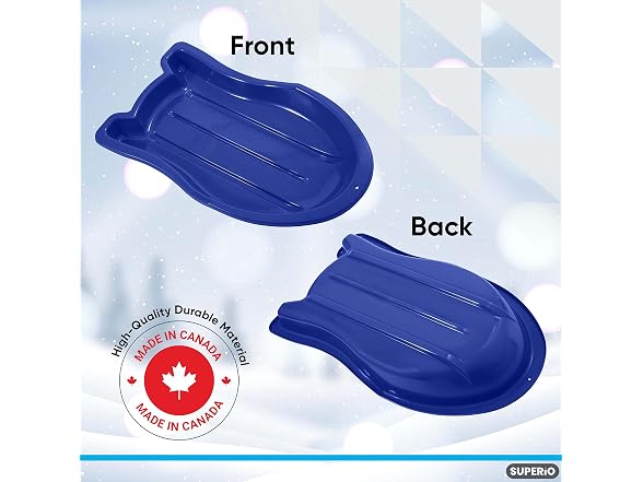 Superio Toboggan Snow Sled 37" Plastic Sled 12 Pack
