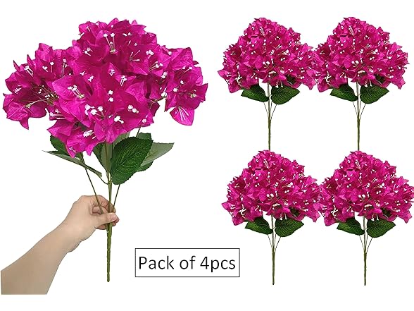Dophinena Fake Flowers- Set of 4pcs