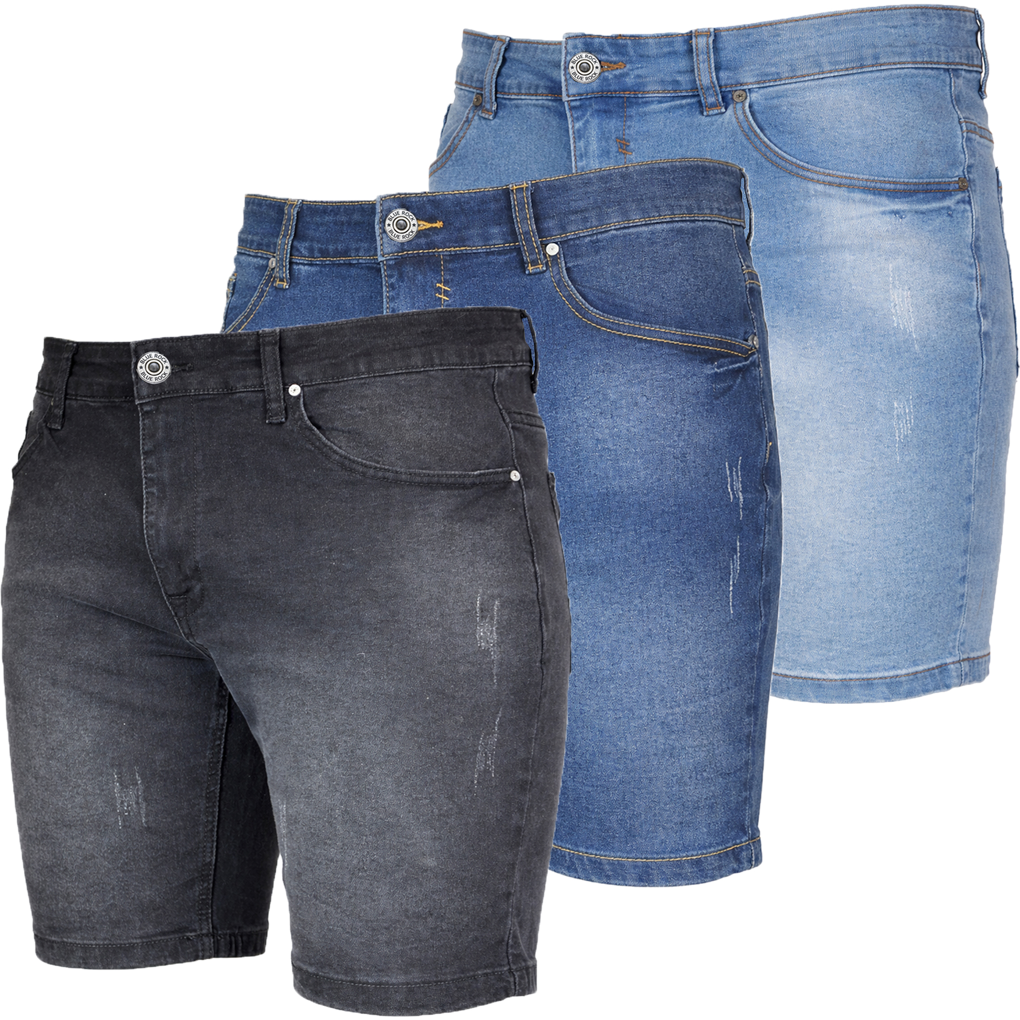 3Pk Mens Jean Shorts - Gallery 12