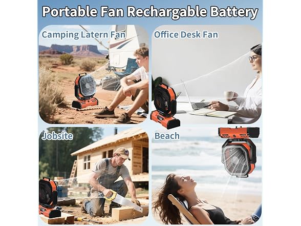 EEIFO 12in 40000mAh Camping Fan 4-Speed