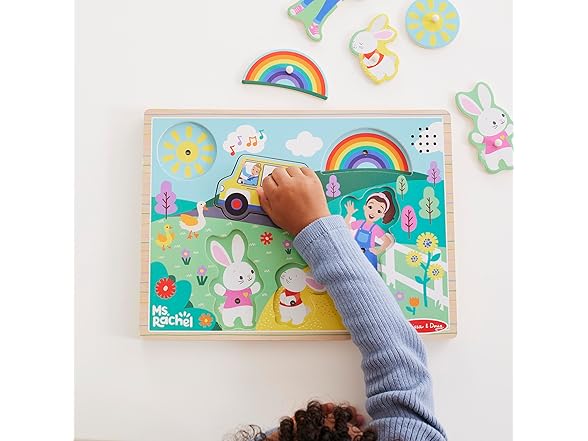 Melissa & Doug Ms. Rachel Wooden Song Peg Puzzle