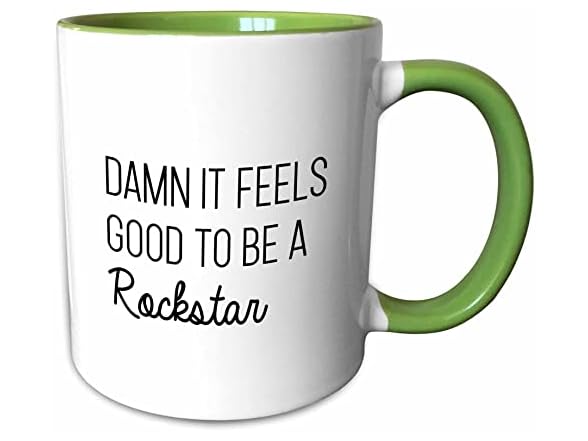 Rockstar 11oz Two-Tone Green Mug