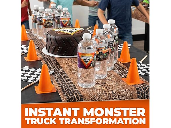 Monster Jam Water Bottle Labels 16ct