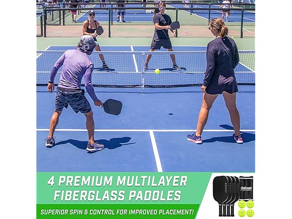 GoSports GS1 Pickleball Paddles Set of 4