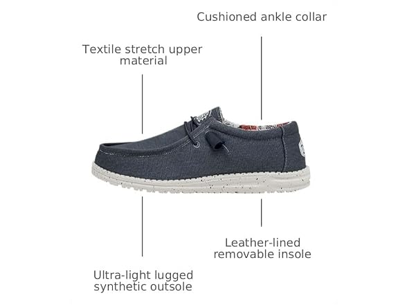 Hey Dude Wally Stretch Canvas Men's Shoes (41)