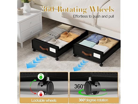 Black Under the Bed Storage 4 Pack