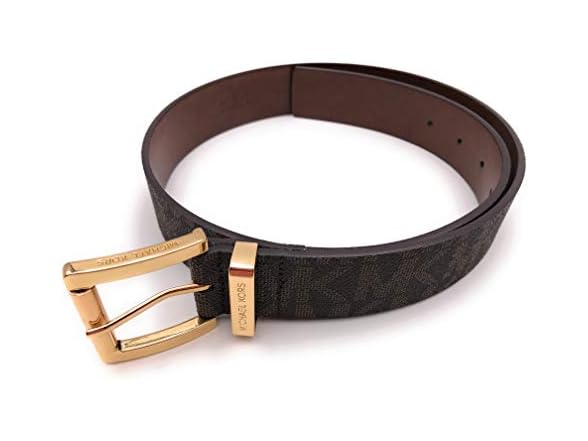 Michael Kors Women Wide Monogram Logo Buckle Belt