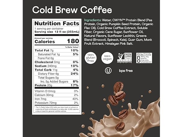 OWYN Coffee Protein Shake 12oz