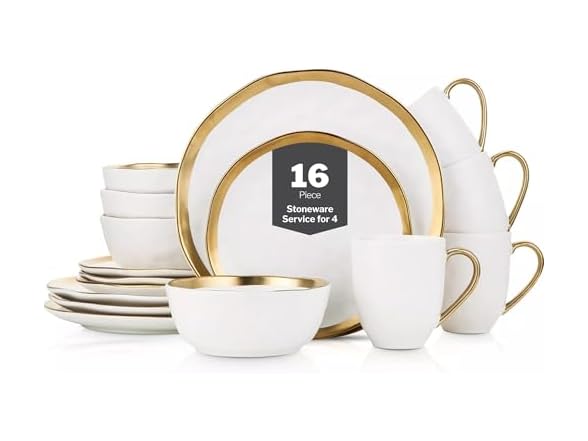 Stone Lain Modern Poreclain 16 Piece Dinnerware Set