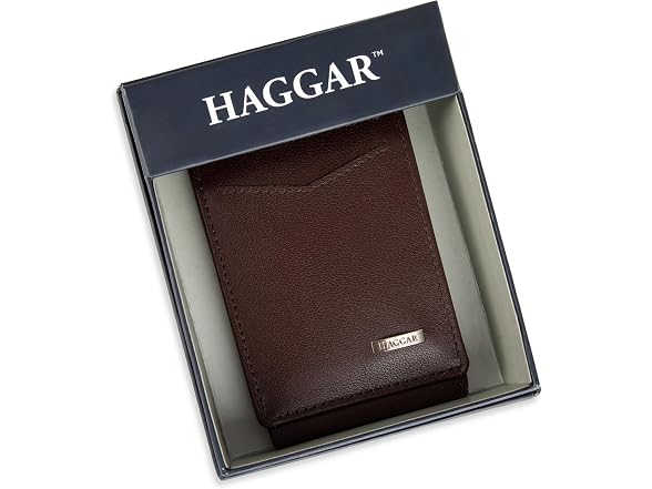Haggar Men (OS) Rfid Leather Magnetic Wallet Brown