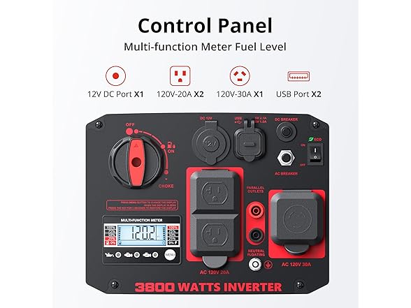 AMERISUN 3800W Portable Inverter Generator