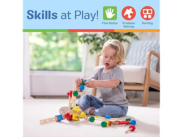 Melissa & Doug Wooden Construction Building Set