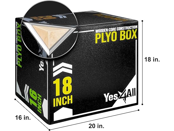 Yes4All 3-in-1 Soft-Padded Plyo Box