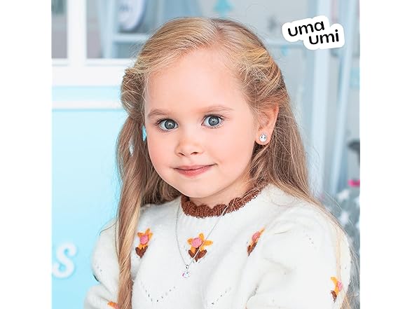 UmaUmi 925 Unicorn Face Studs Girls