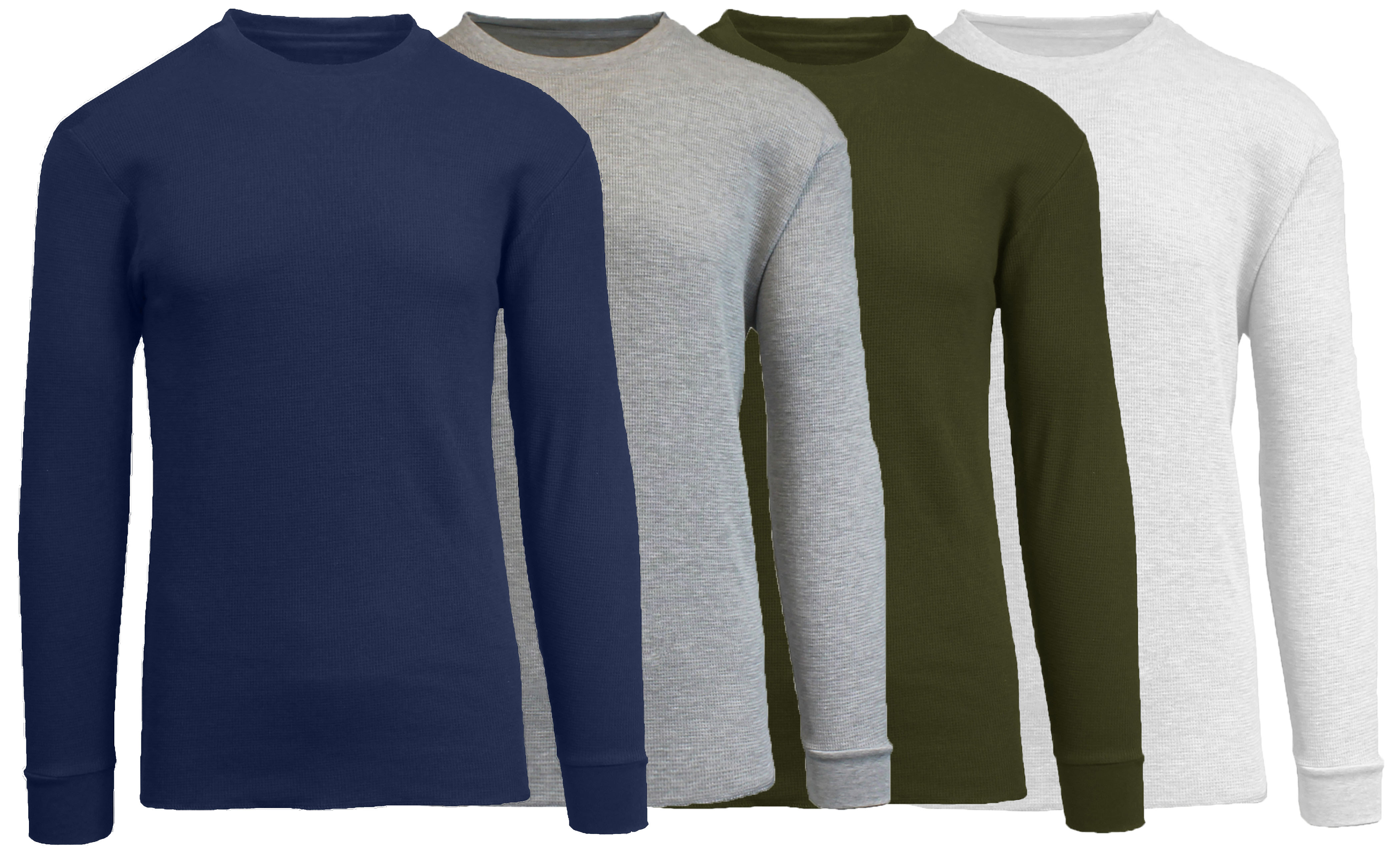 4Pk Mens Waffle-Knit Thermal Shirts - Gallery 15