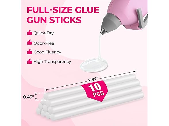 WORKPRO Hot Glue Gun Full Size - 100W Pink