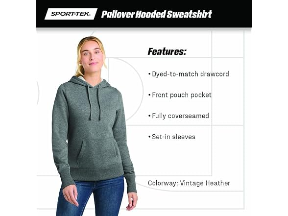 Sport-tek Women (L) Pullover Hooded Sweatshirt