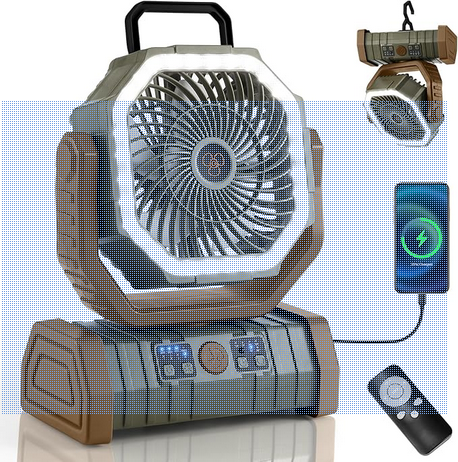 30000mAh Camping Fan with LED Lantern - Gallery 19