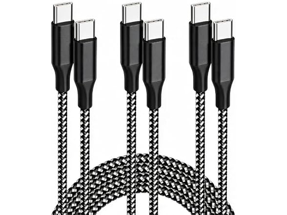 Bkayp USB-C Cable 10ft 3-Pack 60W Fast Charge
