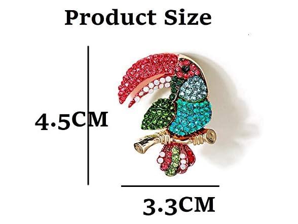 Rosette Hair Rhinestone Toucan Brooch