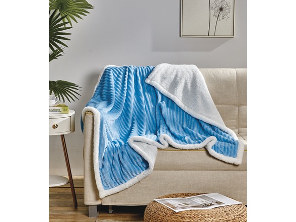 Noble House Corduroy Sherpa Throws