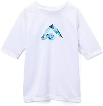 Kanu Surf Boys' Haywire UPF 50+ Sun Protective Rashguard Swim Shirt, Tahiti White, Large (12)