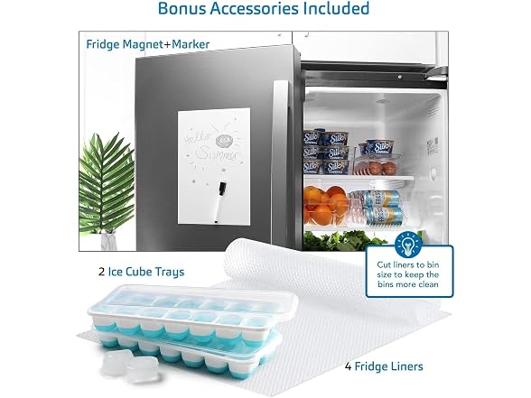 Hearth & Harbor 56 Piece Fridge Organizer Bins - Set of 32