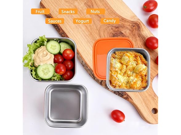 MAXTBEE Stainless Steel Snack Box Containers - 8 Pack