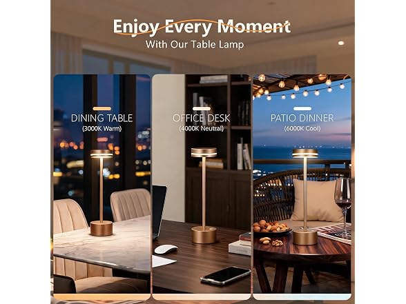 2 Pack Cordless Table Lamps, 5000 mAh