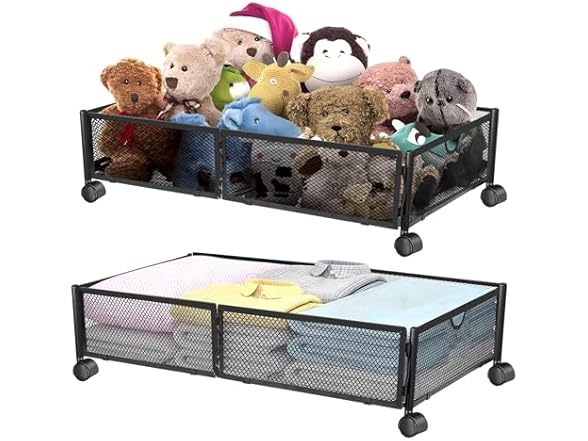 Kmise 2 pcs Underbed Storage With Wheels