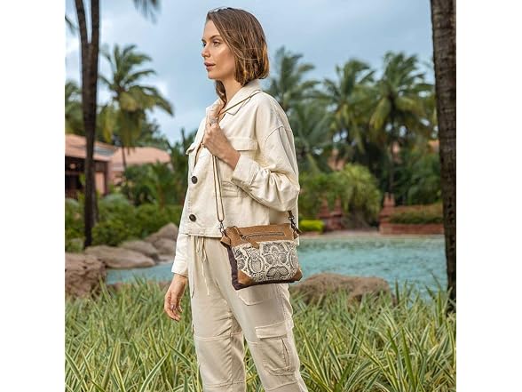 Myra Bag Nifty Small & Cross Body Bag Upcycled Canvas & Leather S