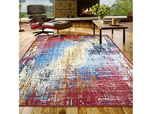 Superior Contemporary Abstract Splatter Indoor Area Rug