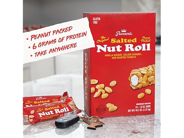 24PK Pearson's Original Salted Nut Roll | Peanut
